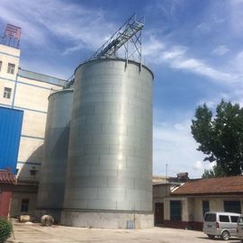 Flat Bottom Metal Grain Bin Silos With Galvanized Elevators Corn Storage